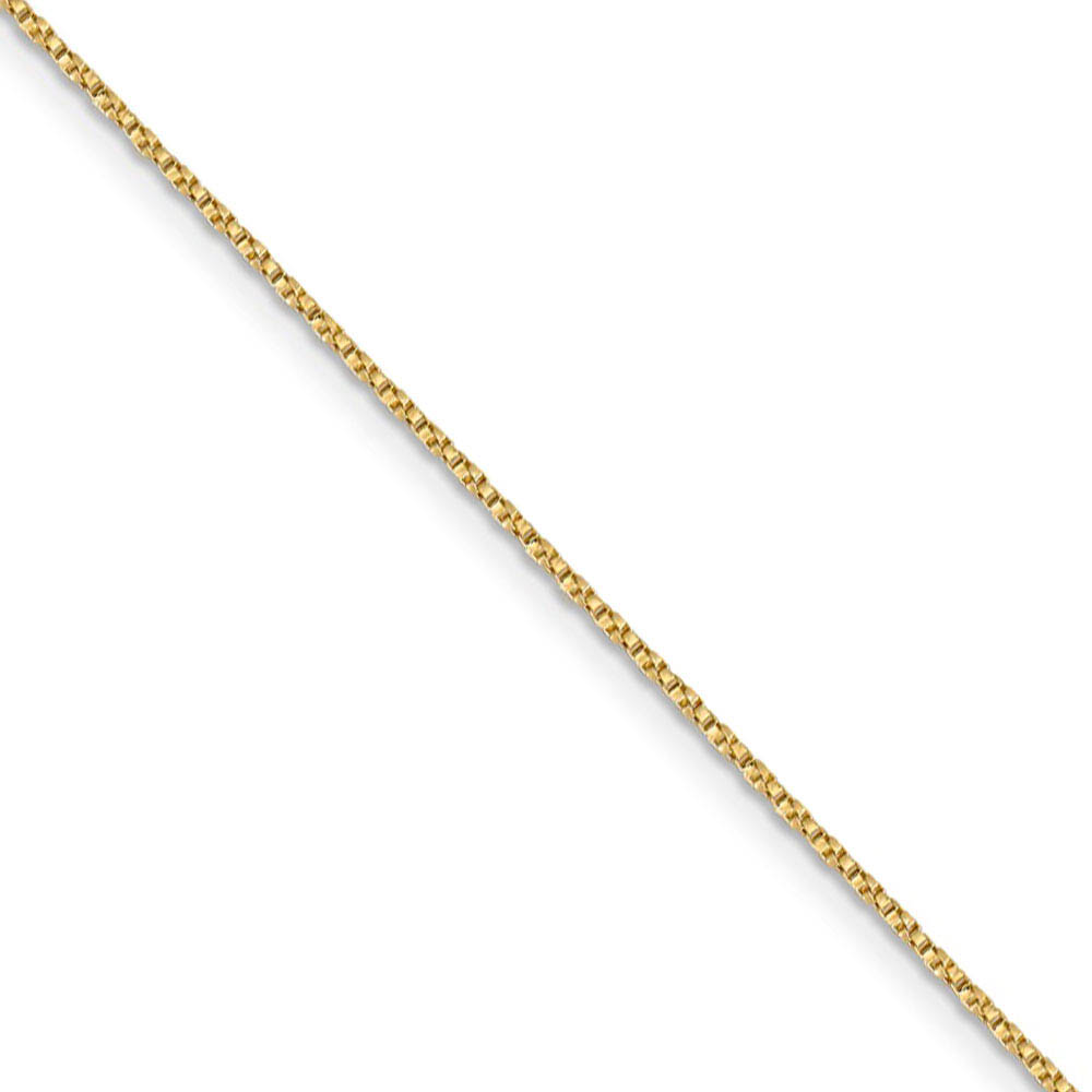 0.95mm, 14k Yellow Gold, Twisted Box Chain Necklace, 16 Inch