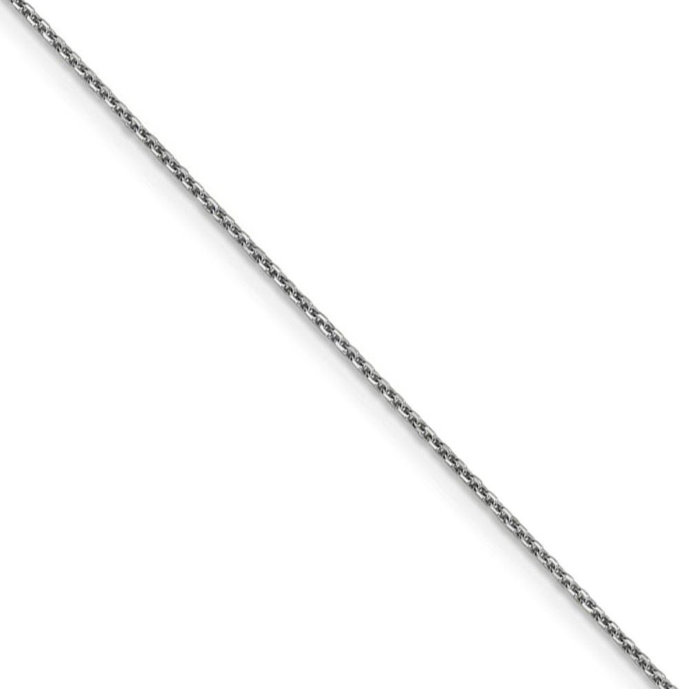 Children&#039;s 0.95mm, 14k White Gold, D/C Cable Chain Necklace, 14 Inch