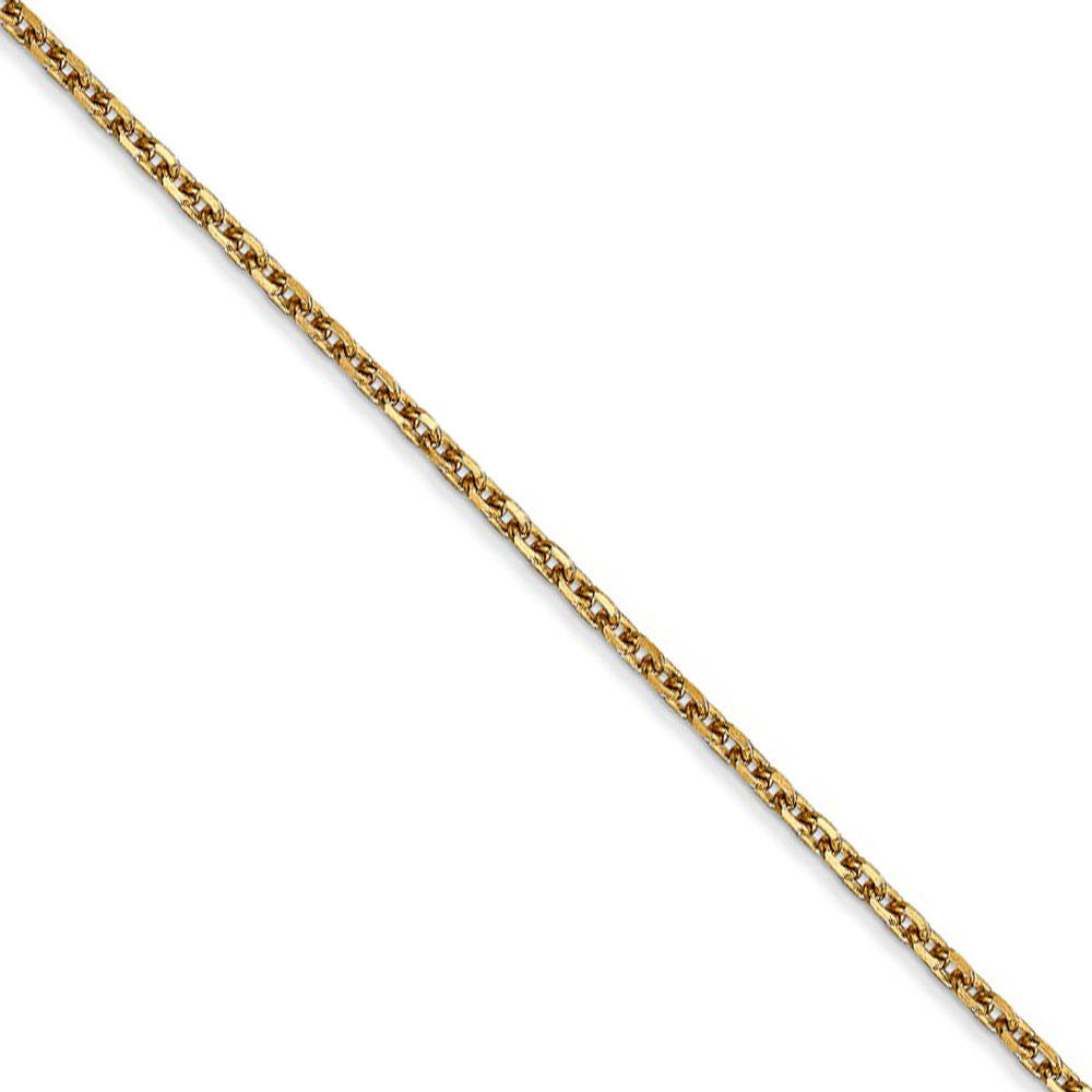 1.65mm 14k Yellow Gold Diamond Cut Solid Cable Chain Necklace, 16 Inch