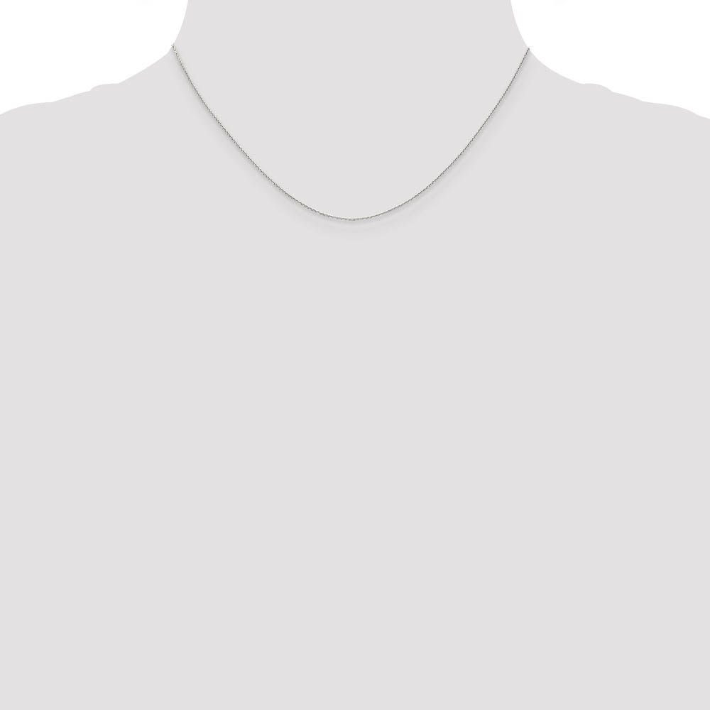 0.65mm, 14k White Gold, Diamond Cut Cable Chain Necklace