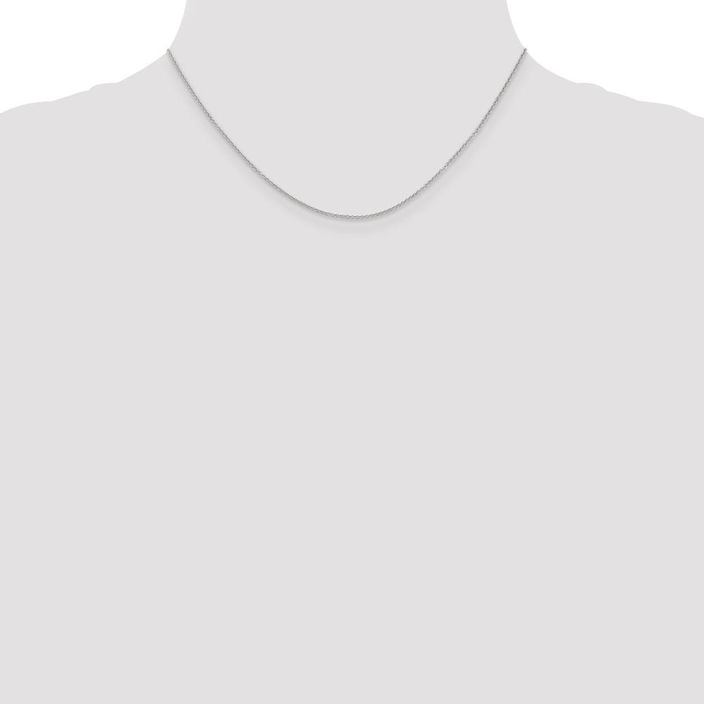 1.2mm, 14k White Gold, Solid Link Cable Chain Necklace