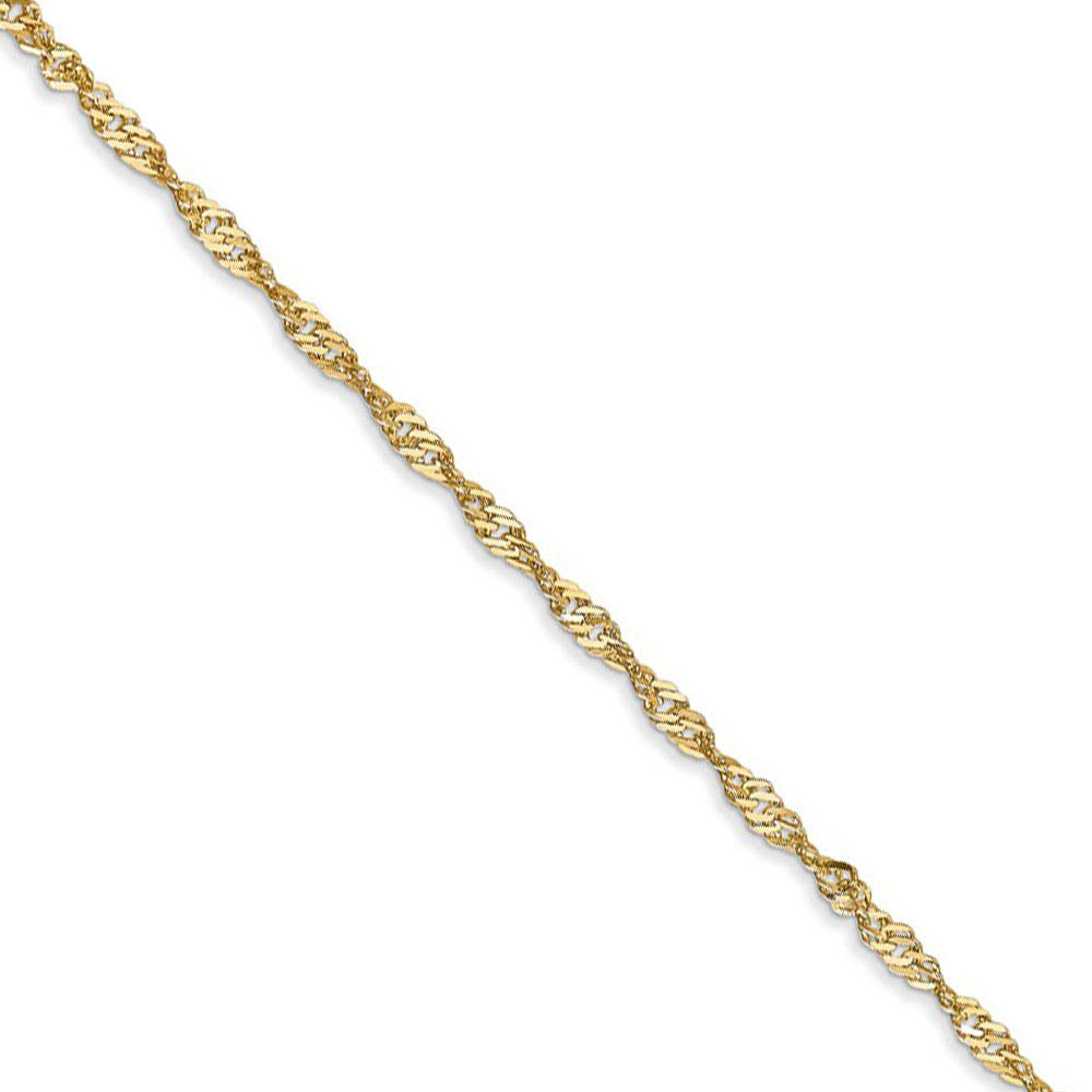 1.7mm, 14k Yellow Gold, Singapore Chain Necklace, 16 Inch