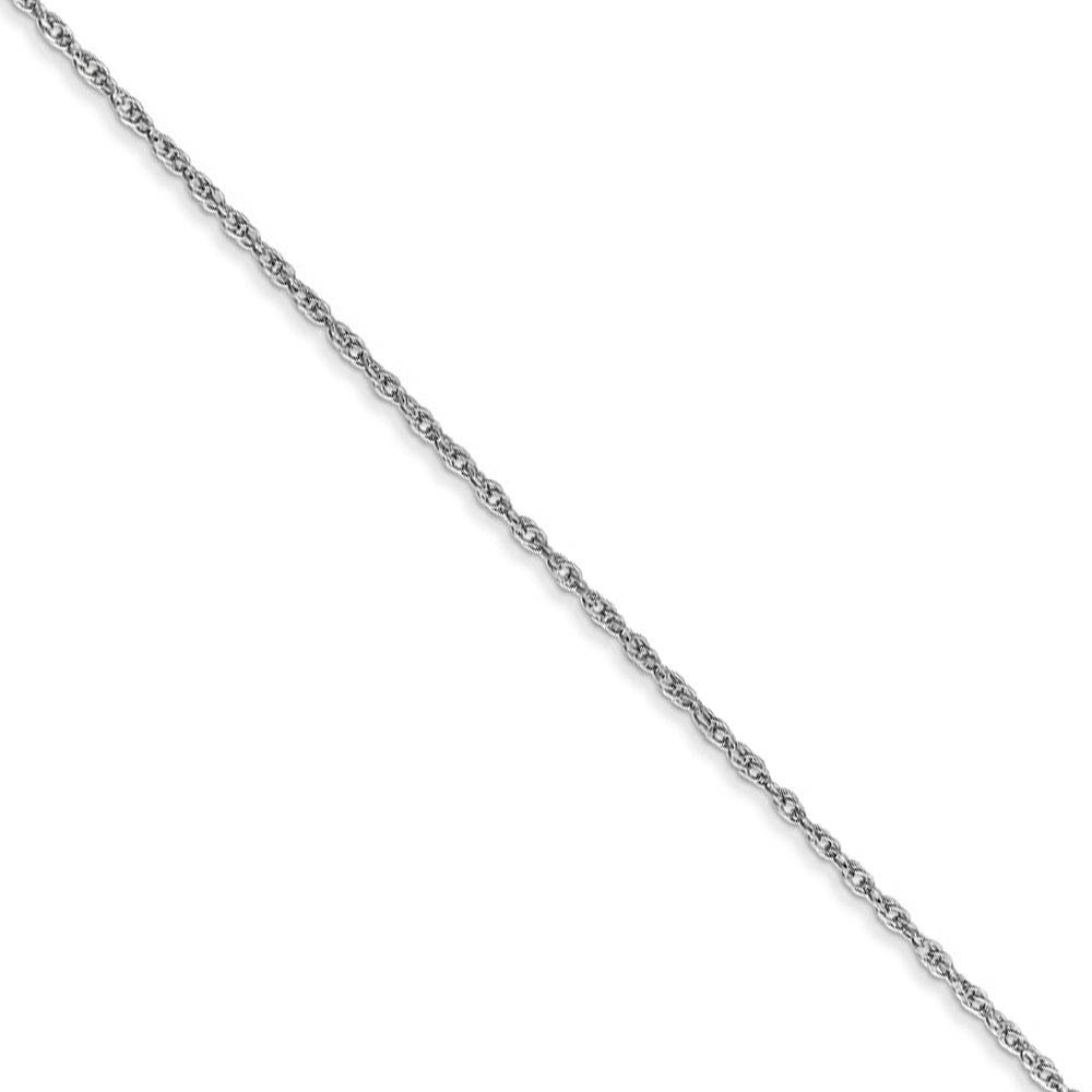 Children&#039;s 0.8mm, 14k White Gold, Baby Rope Chain Necklace, 14 Inch