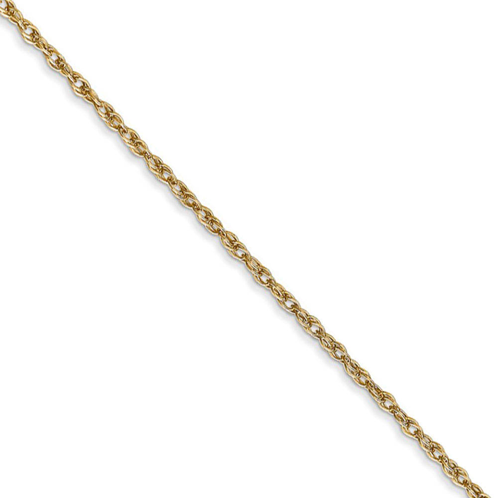 1.3mm, 14k Yellow Gold, Solid Baby Rope Chain Necklace, 16 Inch