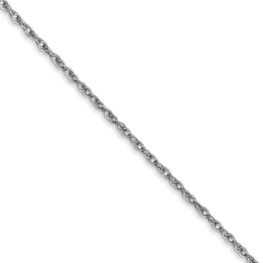 Children&#039;s 1.3mm, 14k White Gold, Solid Baby Rope Chain Necklace, 14in