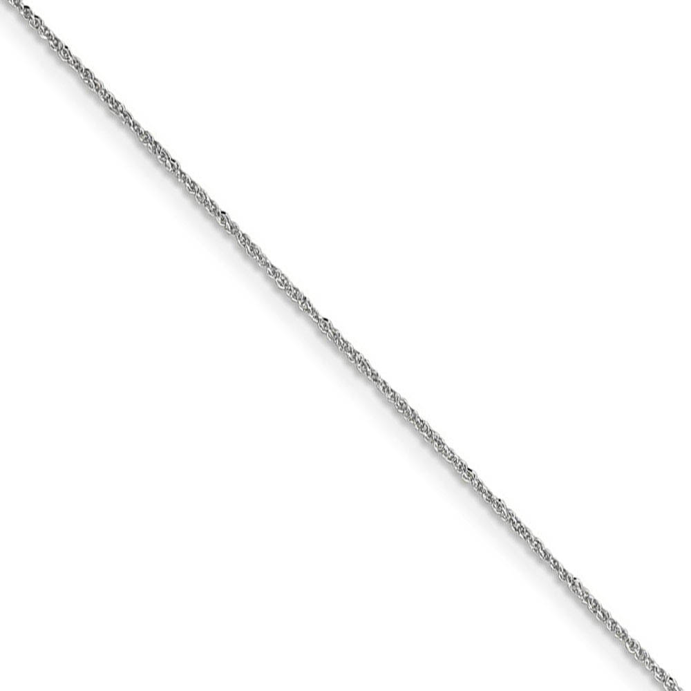 0.7mm, 14k White Gold, Ropa Chain Necklace