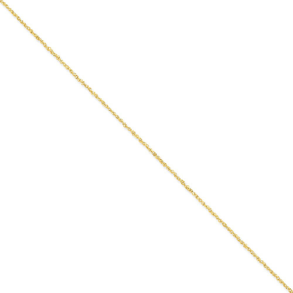 1.7mm, 14k Yellow Gold, Ropa Chain Anklet