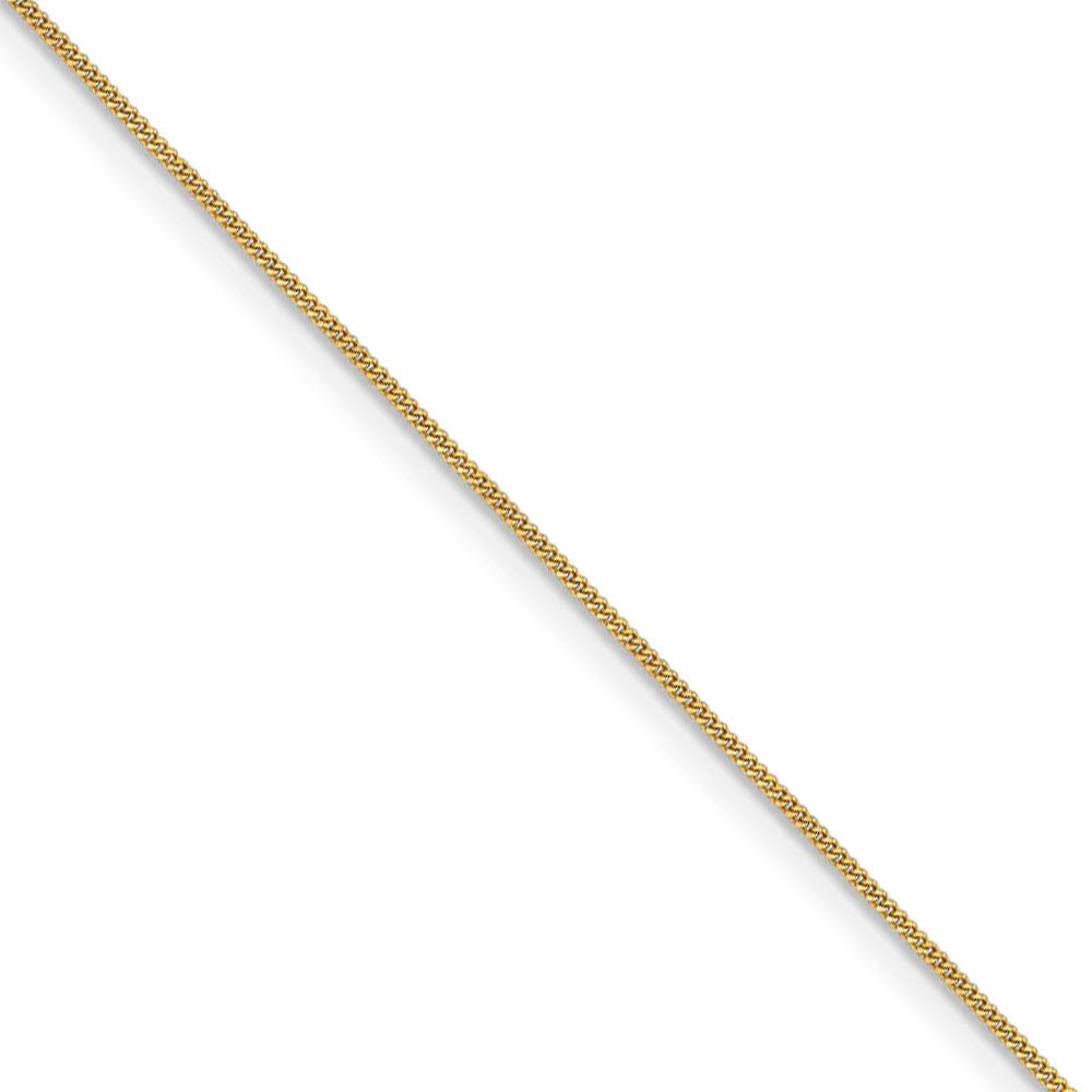0.9mm, 14k Yellow Gold, Solid Curb Chain Necklace