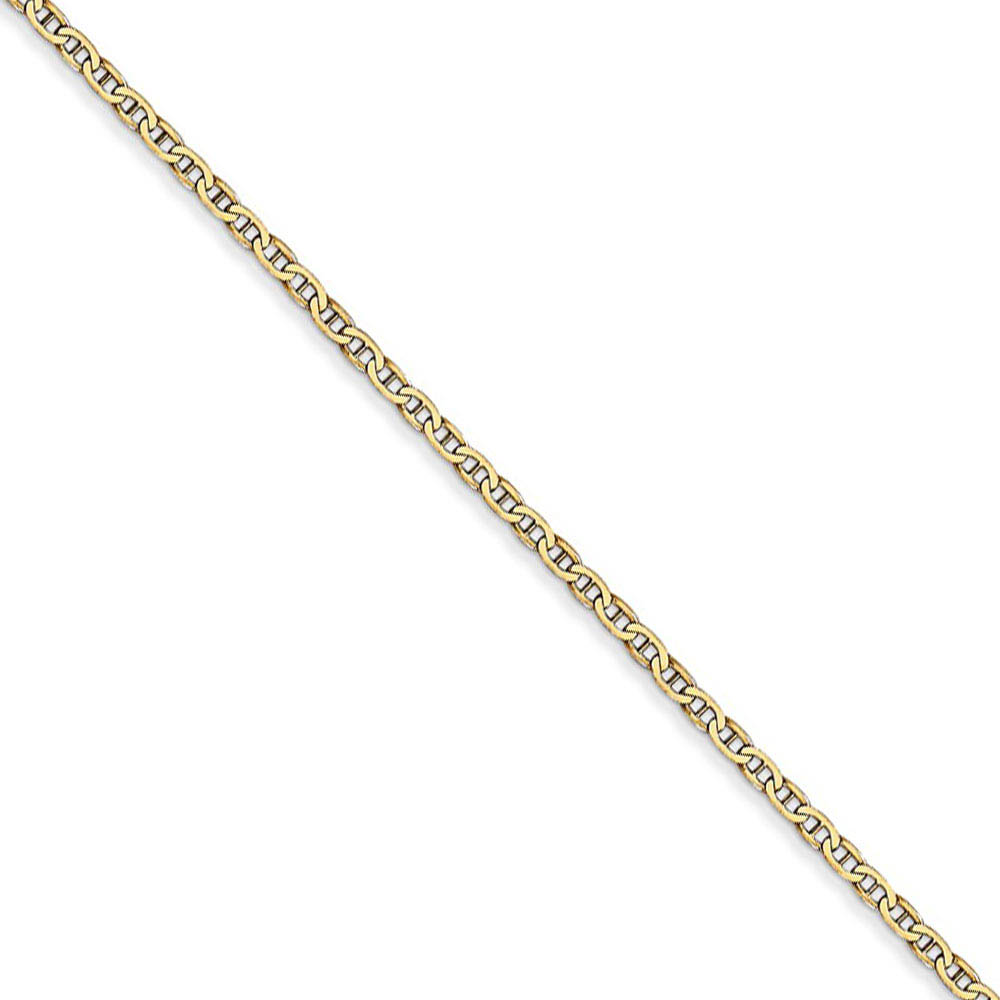 1.5mm, 14k Yellow Gold, Solid Anchor Link Chain Necklace, 16 Inch