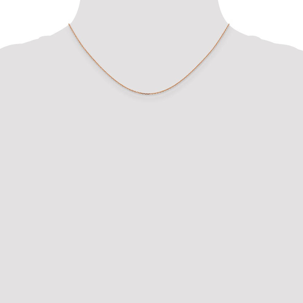 1mm, 14k Rose Gold, Solid Cable Chain Necklace