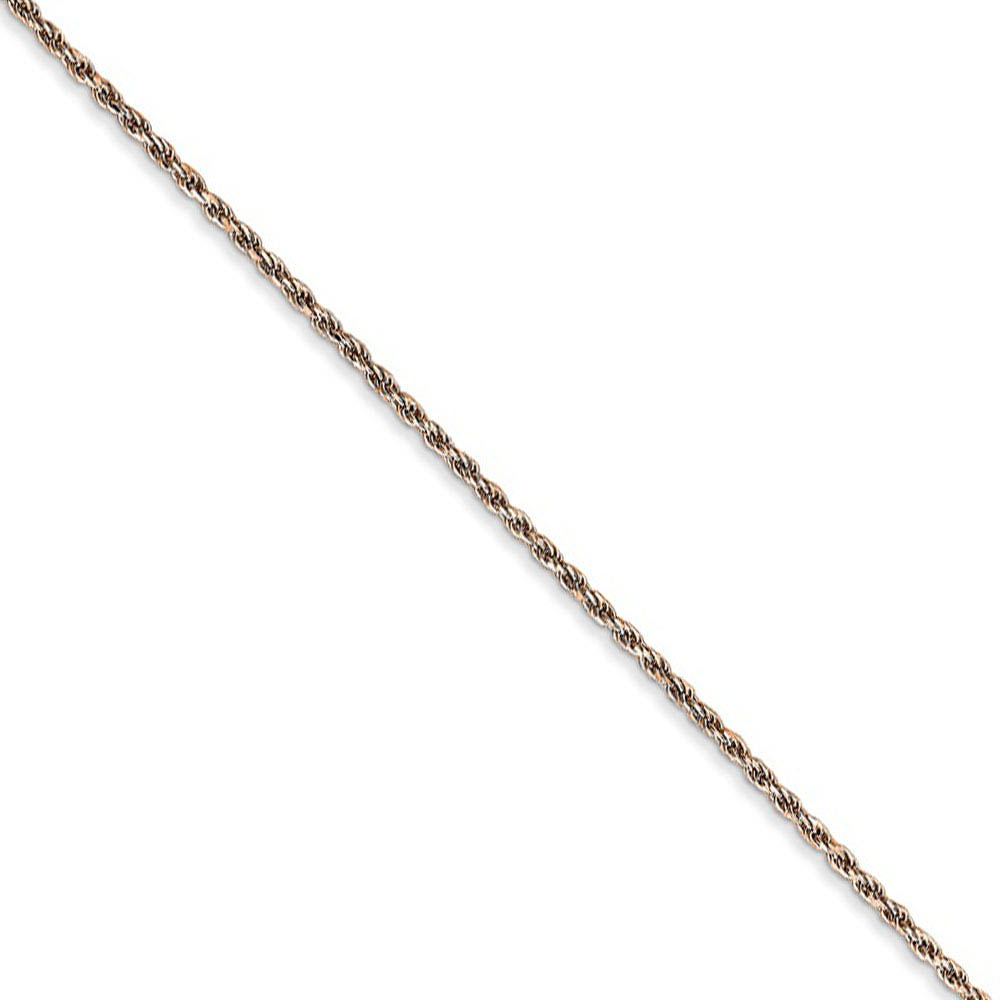 1mm, 14 Karat Rose Gold, Diamond-Cut Rope Chain - inch