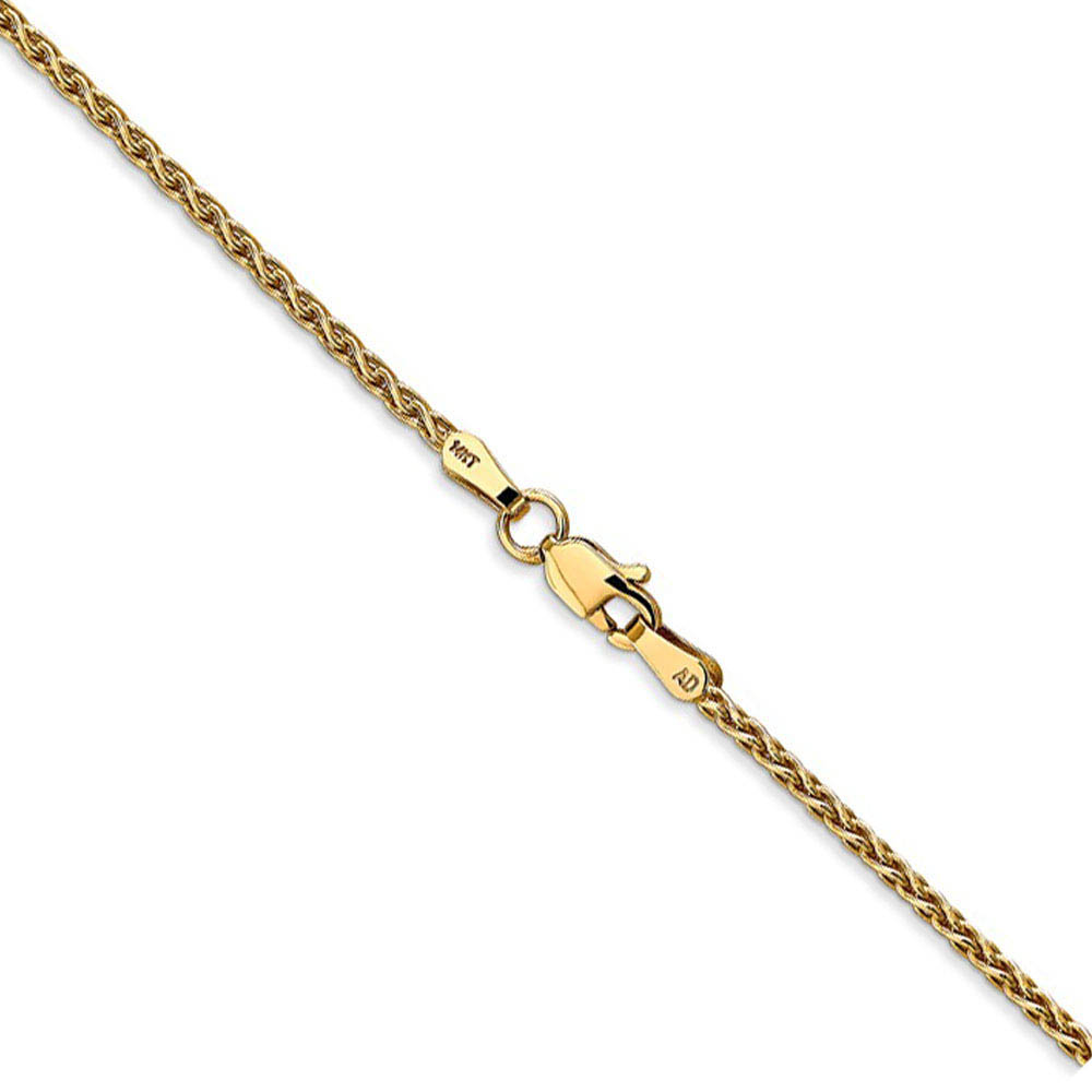 1.75mm, 14k Yellow Gold, Solid Parisian Wheat Chain Necklace