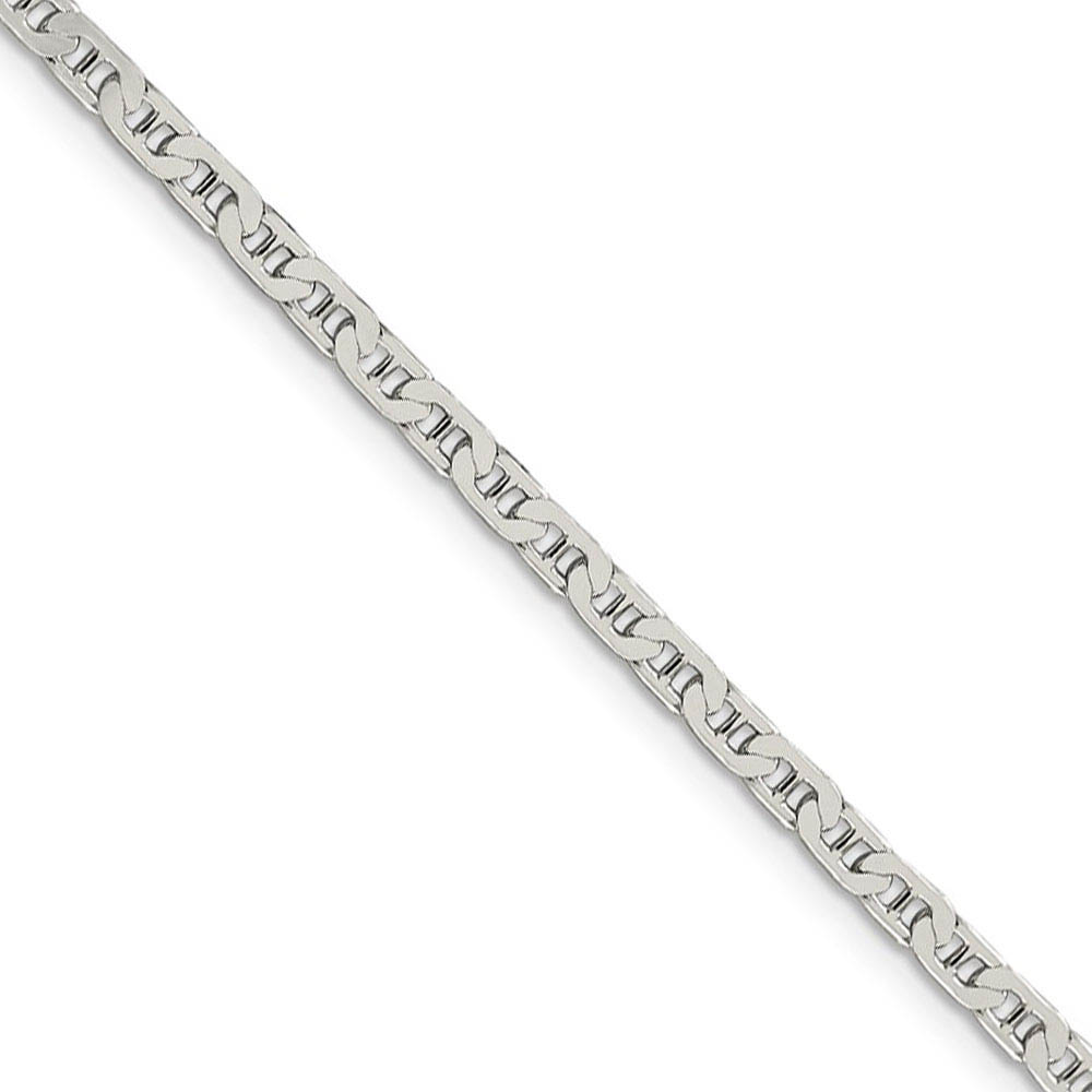3mm, Sterling Silver, Flat Anchor Chain Necklace