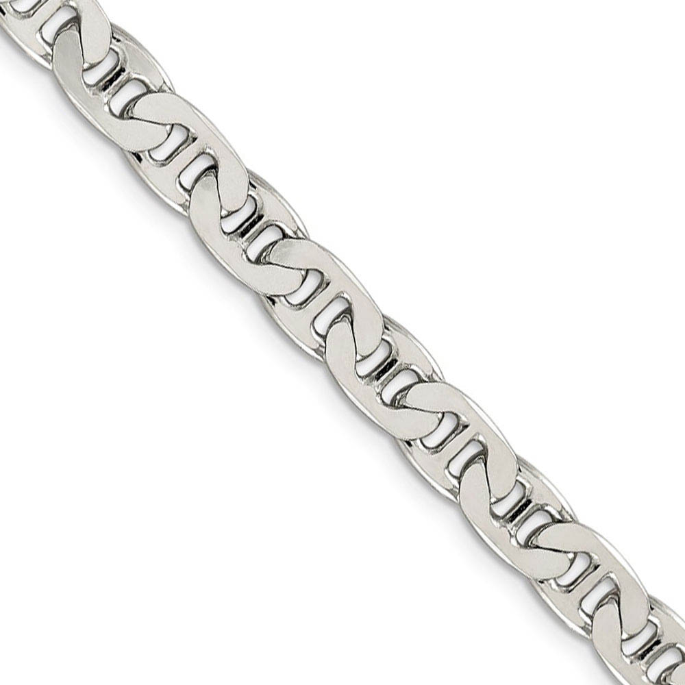 Men's 6.5mm, Sterling Silver, Solid Anchor Chain Necklace