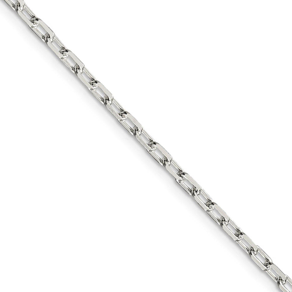 2.9mm Sterling Silver D/C Solid Cable Chain Necklace, 16 Inch