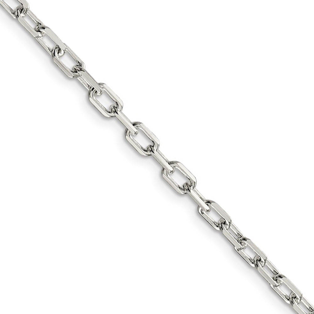 3.5mm Sterling Silver D/C Solid Elongated Cable Chain Necklace