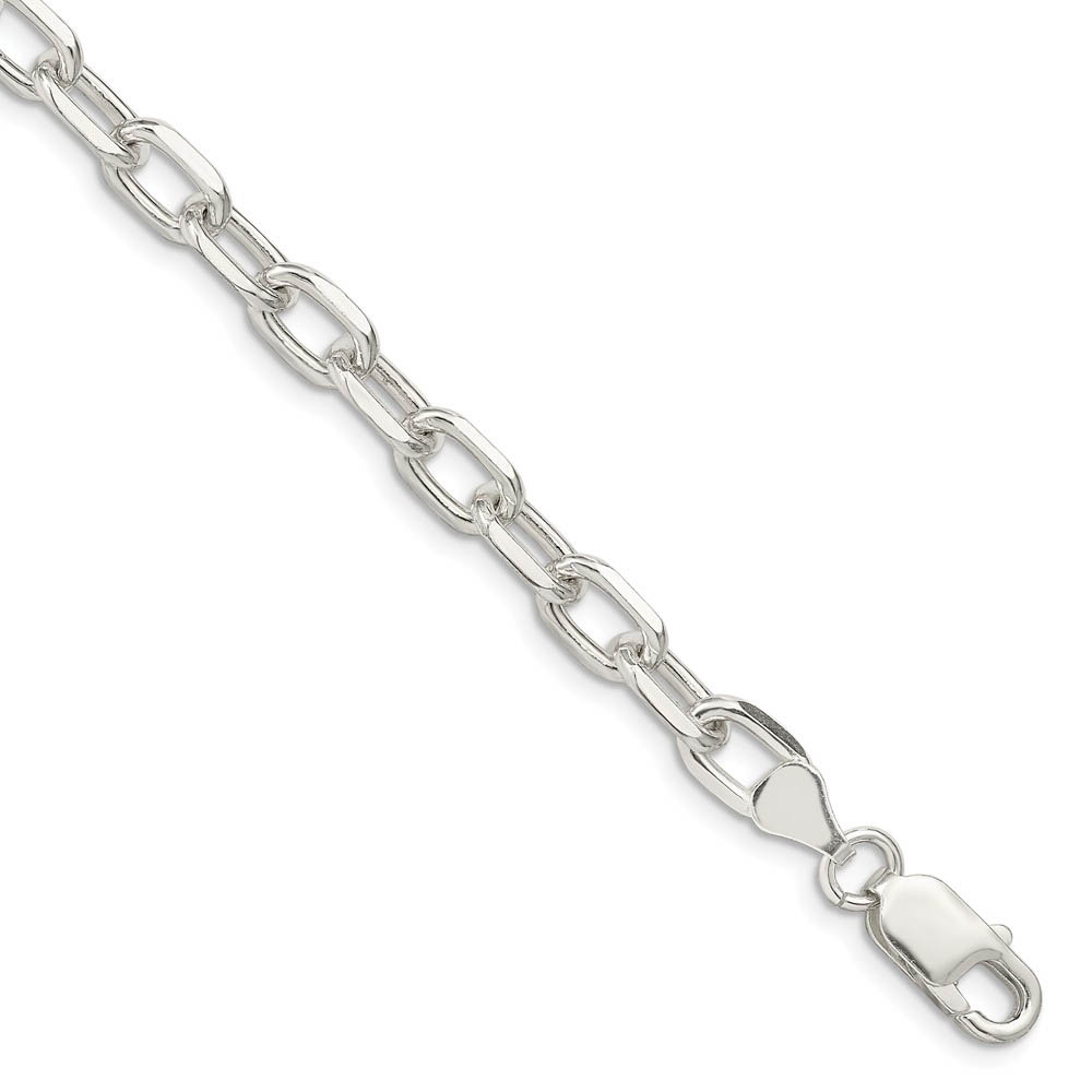 Men&#039;s 6.5mm Sterling Silver D/C Solid Cable Chain Bracelet