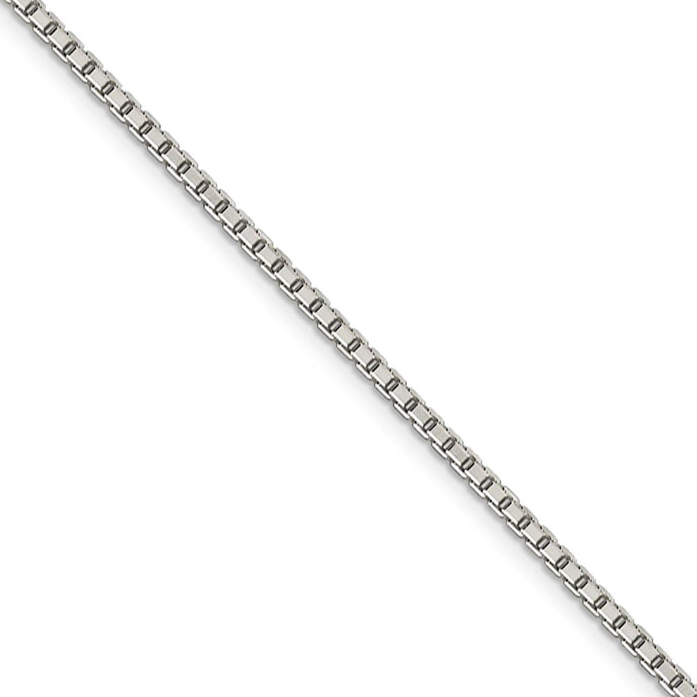 2mm, Sterling Silver, Diamond Cut Box Chain Necklace, 16 Inch