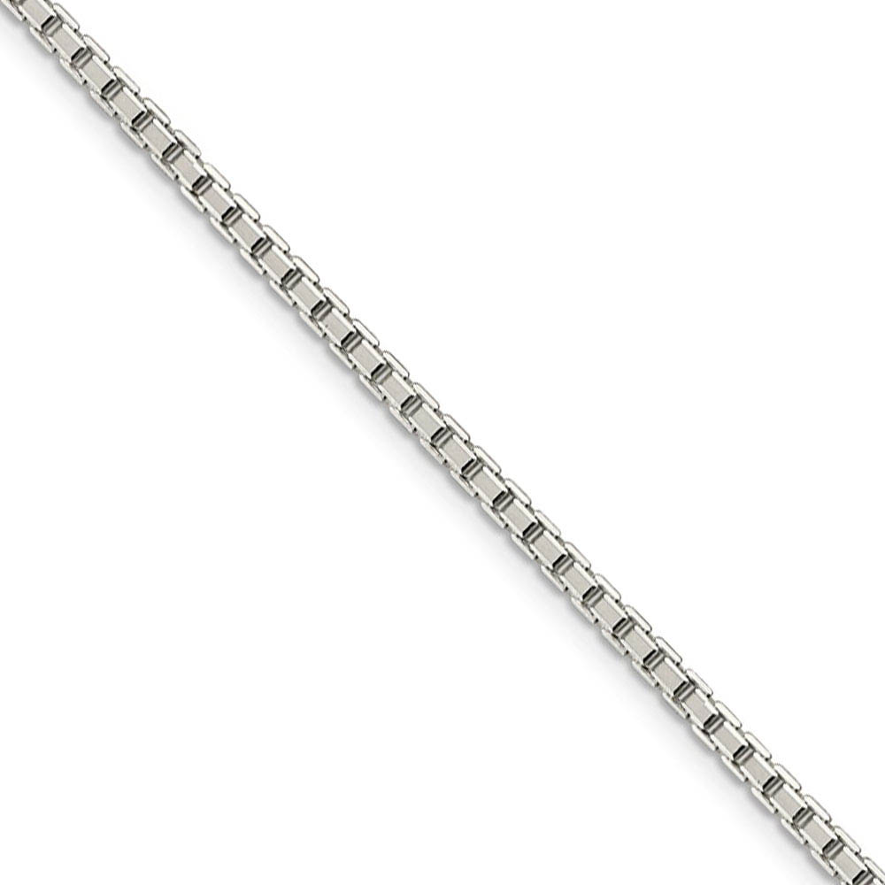 2.5mm Sterling Silver Diamond Cut Solid Octagonal Box Chain Necklace