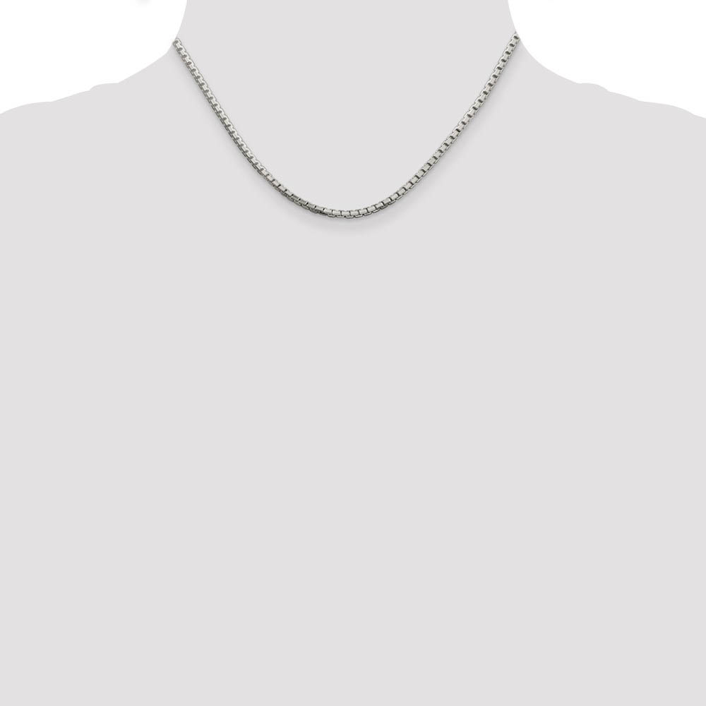 Sterling Silver Diamond Cut Solid Octagonal Box Chain Necklace