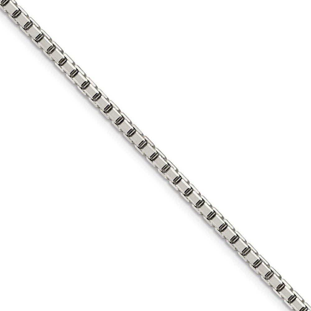 3.2mm, Sterling Silver, Diamond Cut Box Chain Necklace, 16 Inch