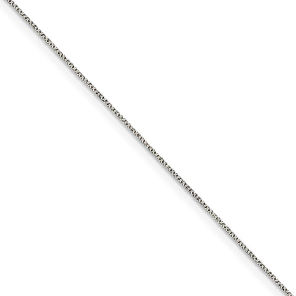 0.6mm, Sterling Silver, Solid Box Chain Necklace, 16 Inch