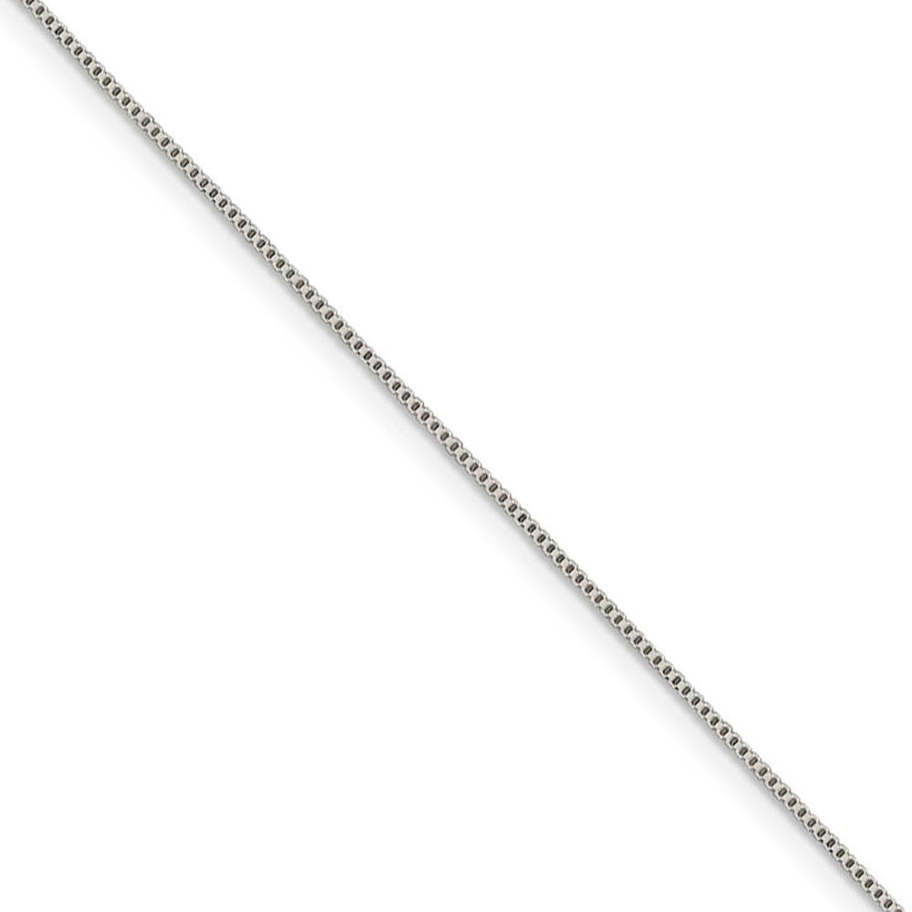 0.8mm, Sterling Silver, Solid Box Chain Necklace, 16 Inch