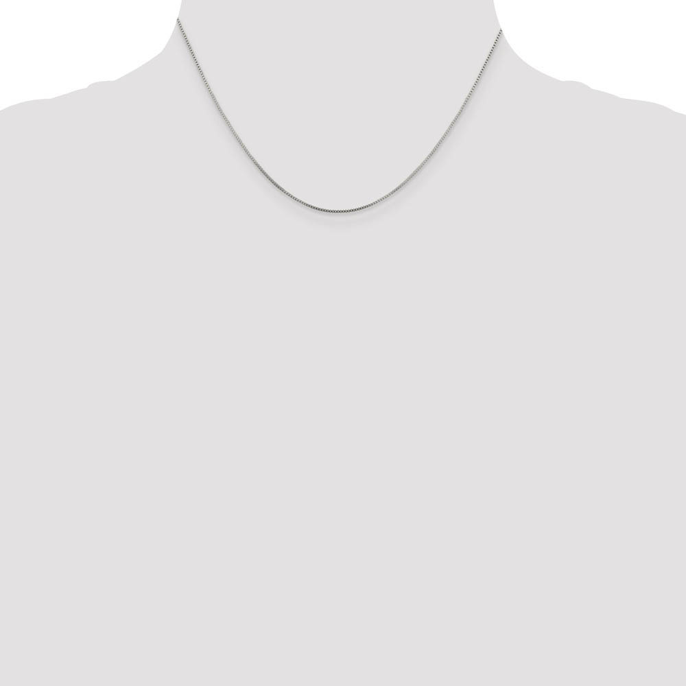 0.8mm, Sterling Silver, Solid Box Chain Necklace - Picture 9 of 52