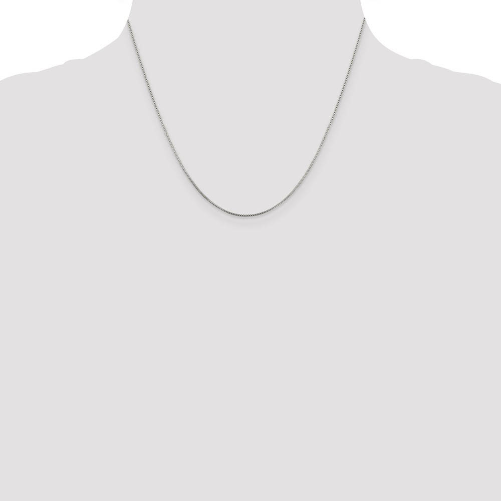 0.8mm, Sterling Silver, Solid Box Chain Necklace - Picture 18 of 52