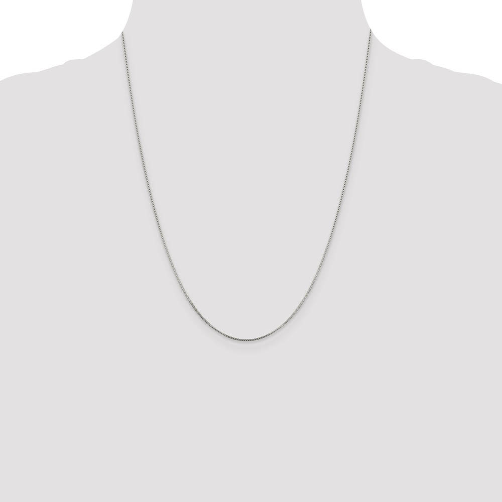 0.8mm, Sterling Silver, Solid Box Chain Necklace - Picture 36 of 52