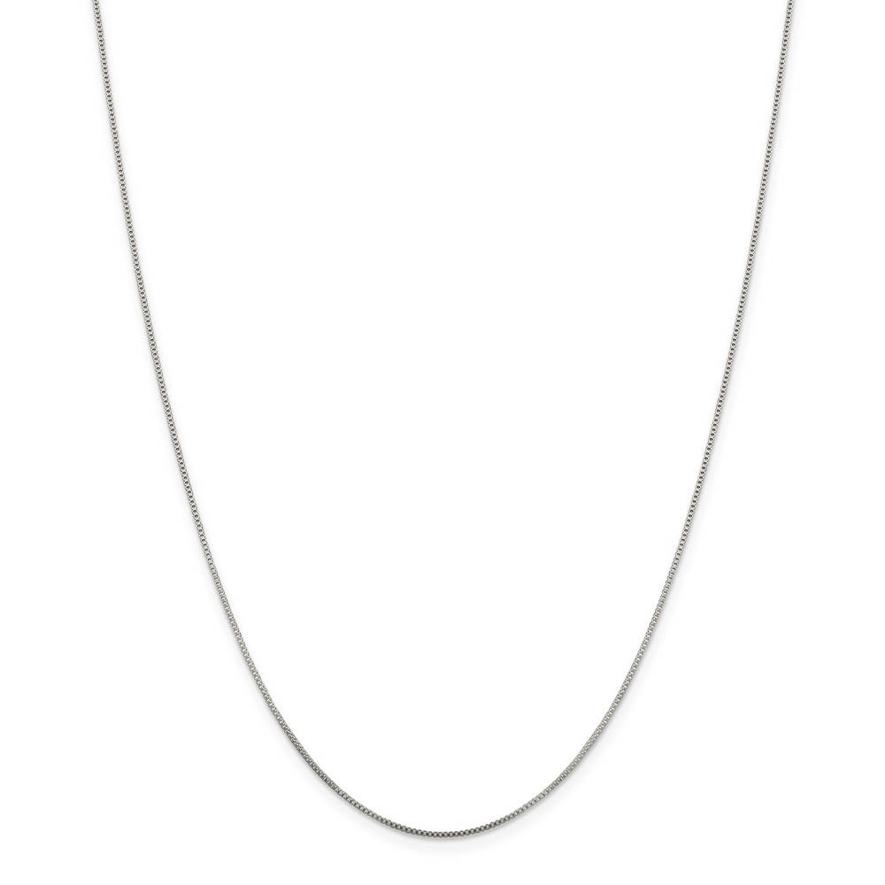 0.8mm, Sterling Silver, Solid Box Chain Necklace - Picture 37 of 52