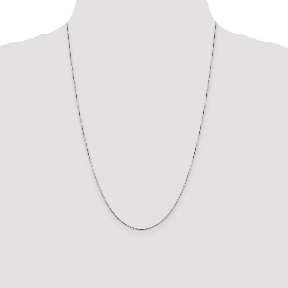 0.8mm, Sterling Silver, Solid Box Chain Necklace - Picture 45 of 52