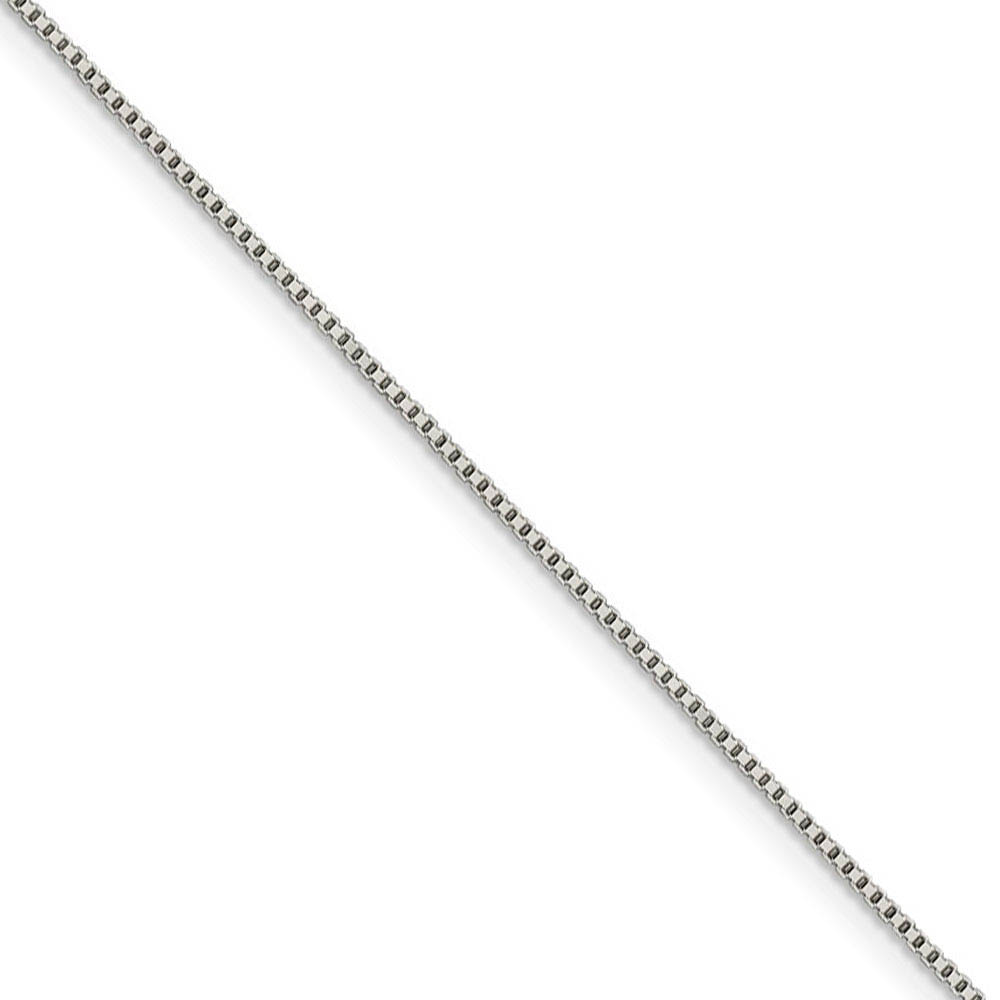 0.9mm, Sterling Silver, Solid Box Chain Necklace, 16 Inch