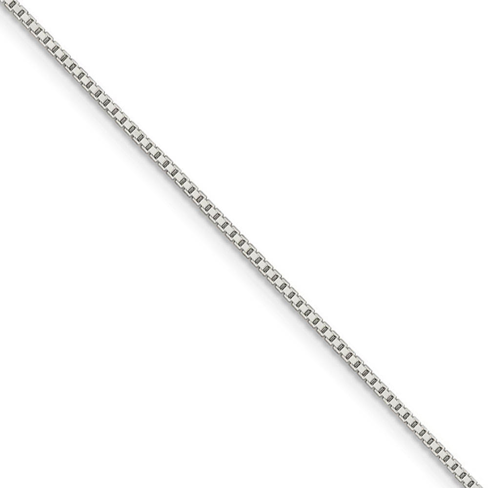 1.1mm, Sterling Silver, Solid Box Chain Anklet, 10 Inch