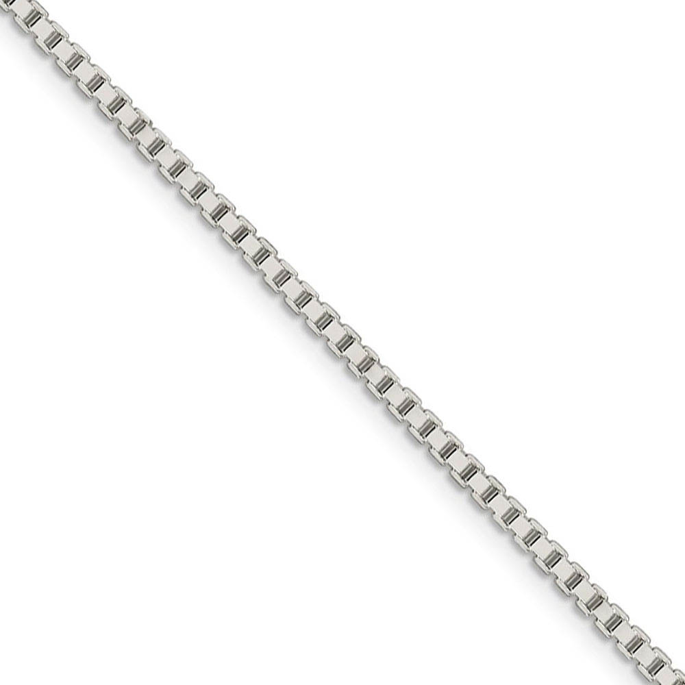 1.9mm, Sterling Silver, Solid Box Chain Necklace, 16 Inch