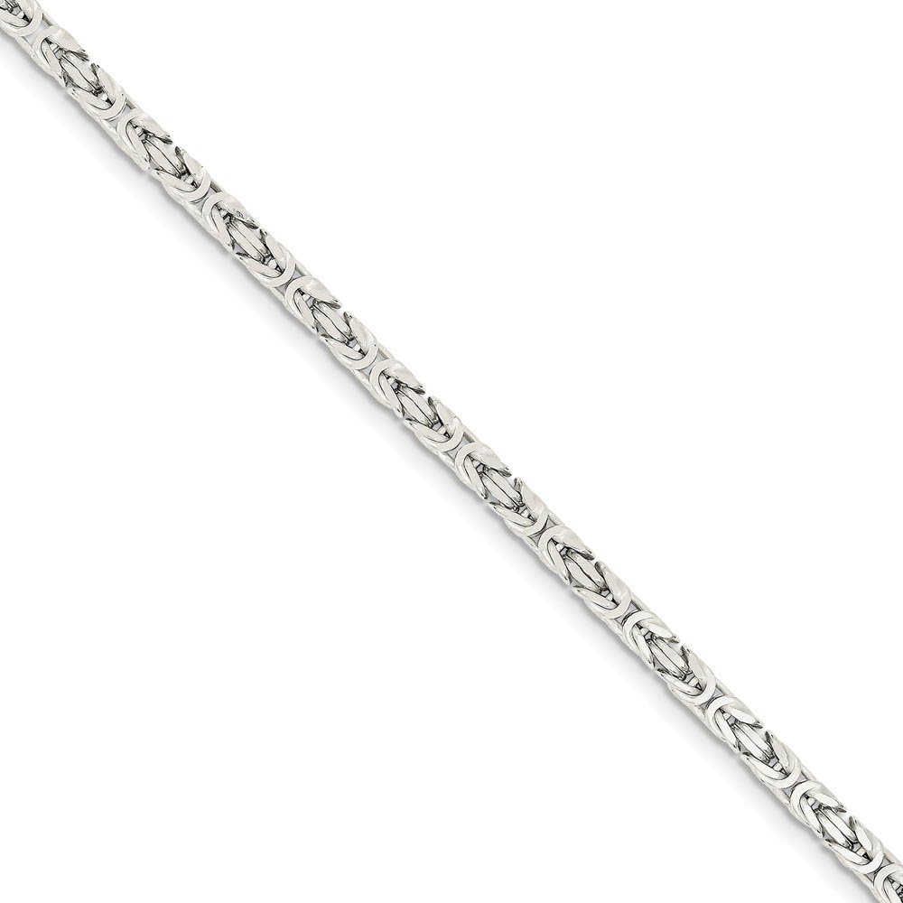 3.25mm, Sterling Silver, Byzantine Chain, inch