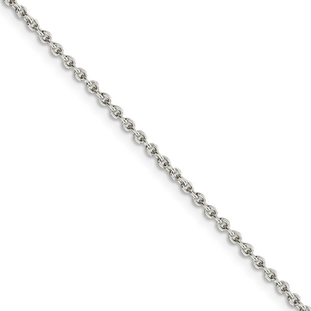 1.95mm, Sterling Silver Classic Solid Cable Chain Necklace, 16 Inch