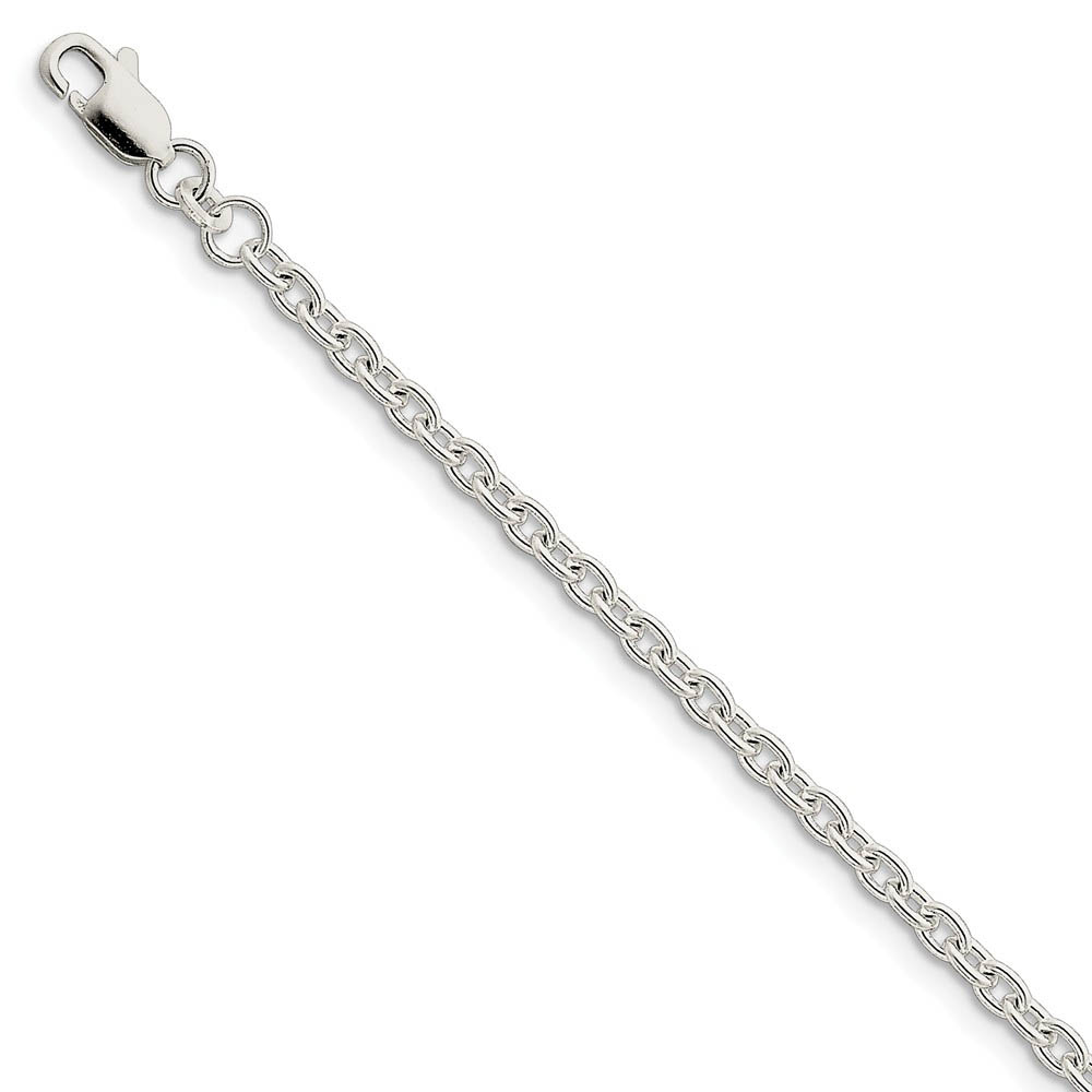 3.5mm, Sterling Silver Classic Solid Cable Chain Bracelet, 7 Inch