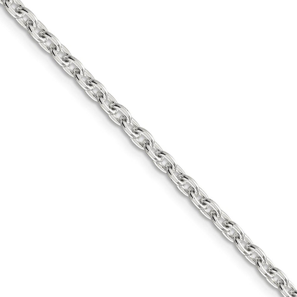 3.5mm, Sterling Silver Classic Solid Cable Chain Necklace, 16 Inch