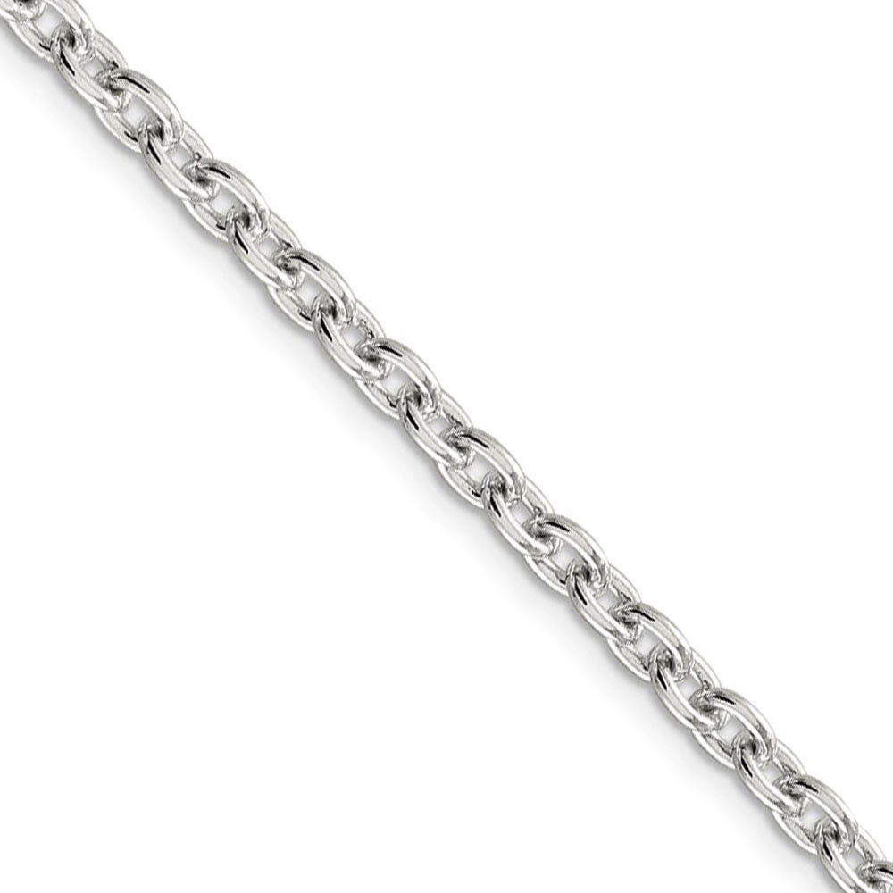 4.5mm, Sterling Silver Classic Solid Cable Chain Necklace, 16 Inch