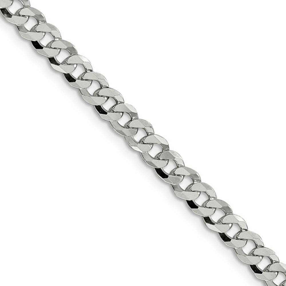 4.5mm, Sterling Silver, Solid Beveled Curb Chain Necklace, 16 Inch