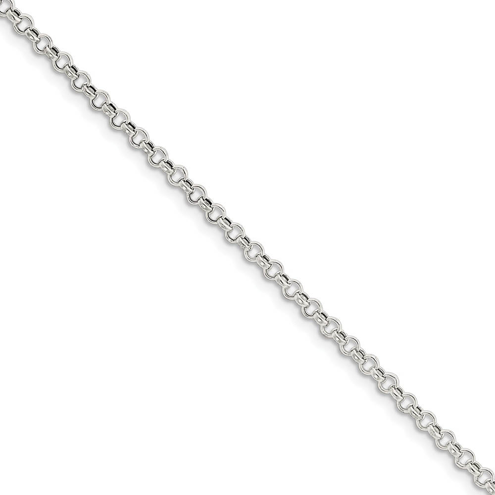 3mm, Sterling Silver, Hollow Rolo Chain Bracelet, 7 Inch