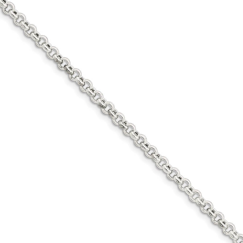 4.25mm, Sterling Silver, Hollow Rolo Chain Bracelet