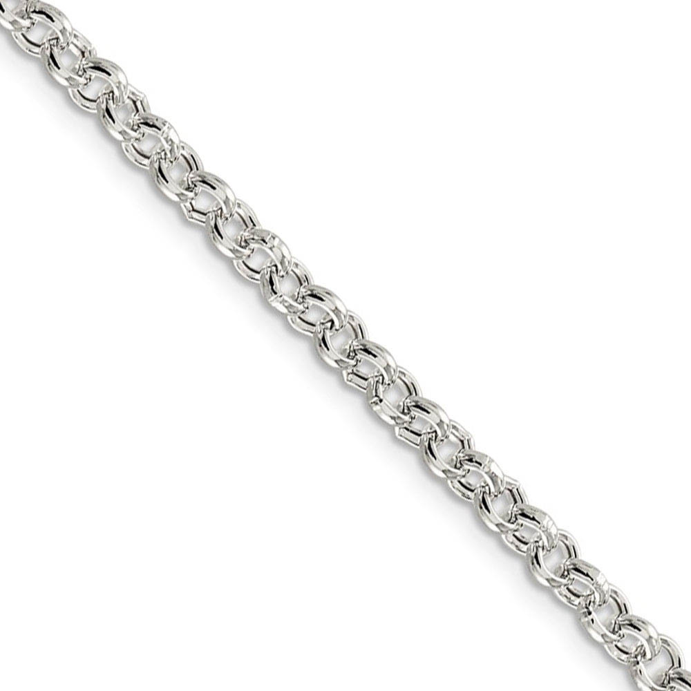 4.25mm, Sterling Silver, Hollow Rolo Chain Necklace, 16 Inch