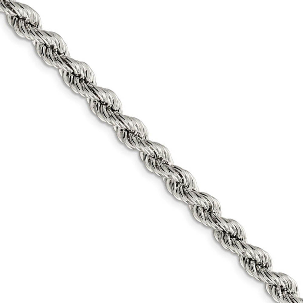 6.4mm, Sterling Silver, Hollow Rope Chain Necklace, 18 Inch