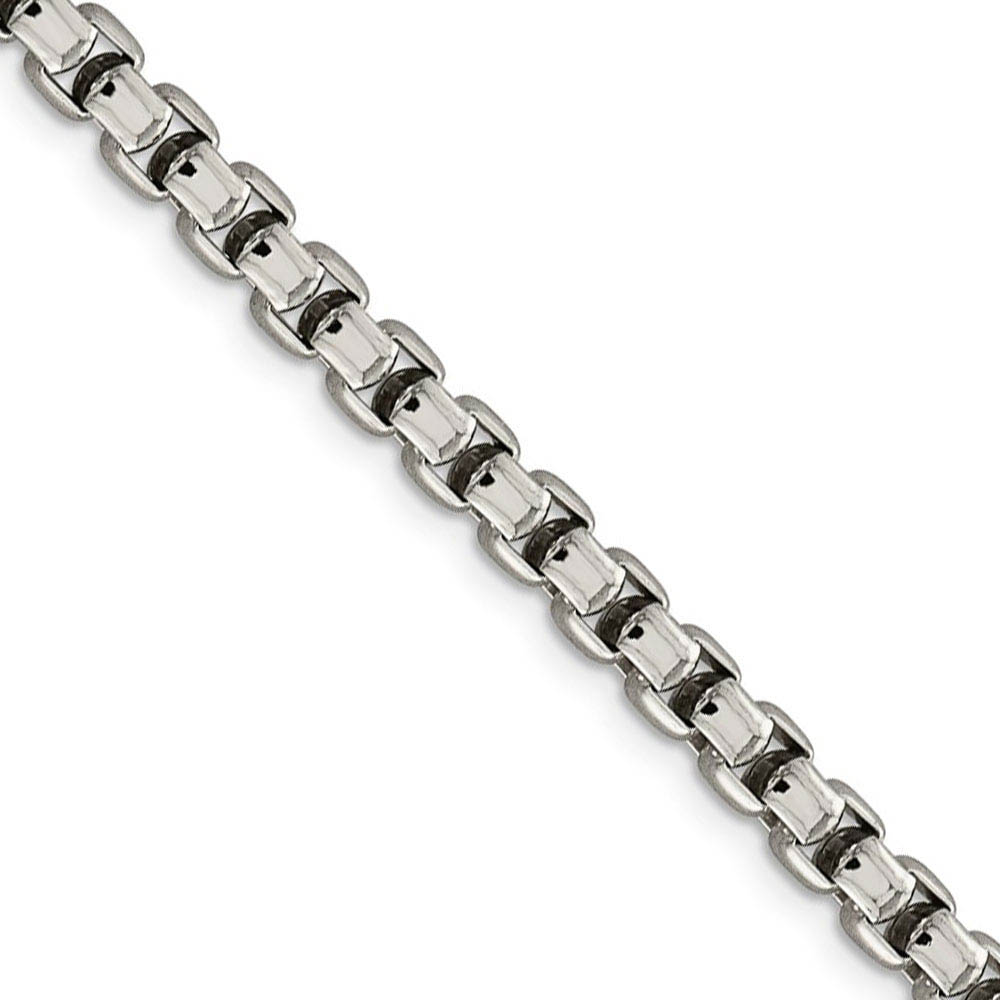 Men's 5.2mm, Sterling Silver, Solid Round Box Chain Necklace