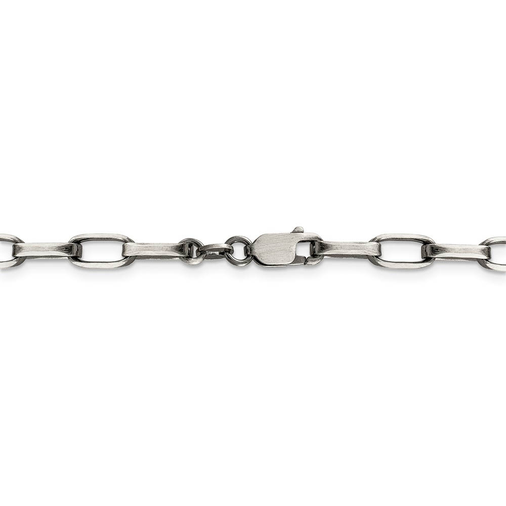 Mens 4.8mm Sterling Silver Antiqued Oval Cable Chain Necklace | eBay