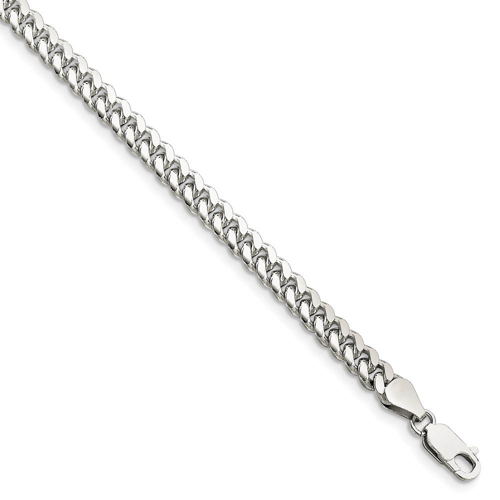 5mm, Sterling Silver Solid Domed Curb Chain Bracelet