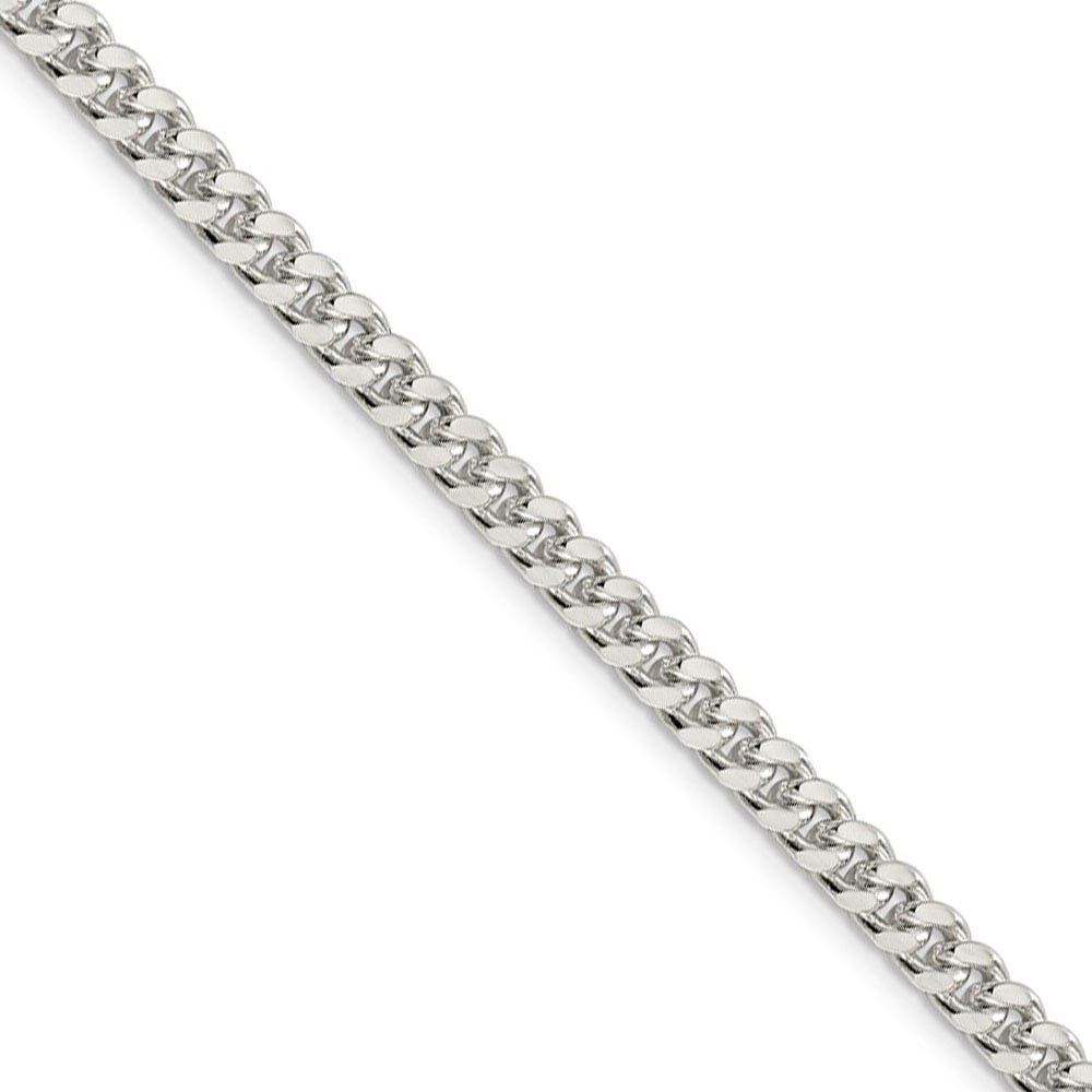 5mm, Sterling Silver Solid Domed Curb Chain Necklace, 16 Inch