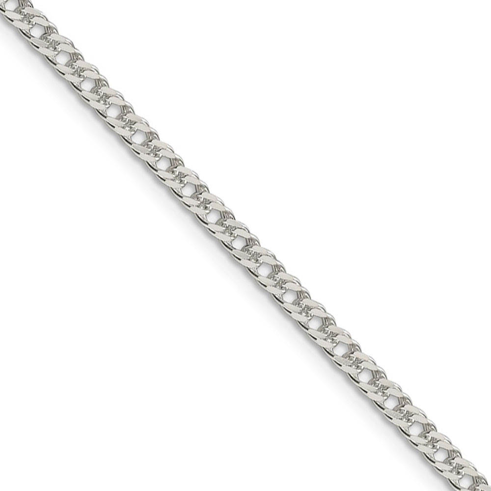 3.3mm, Sterling Silver, Solid Rambo Curb Chain Necklace, 18 Inch